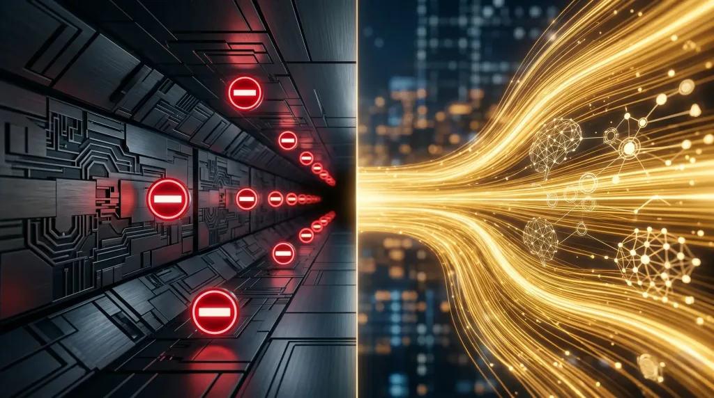Abstract visualization of AI processing speed and priority access for premium users.