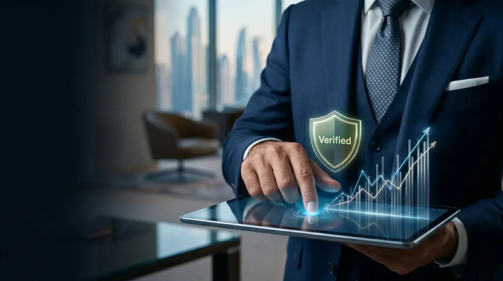 Professional executive upgrading to a secure premium AI subscription plan.